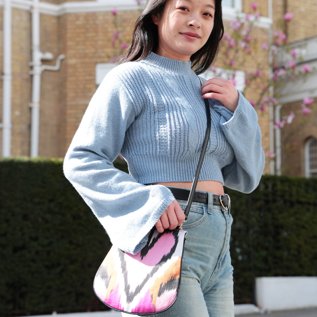 Rhonda Ikat & Leather Crossbody Bag