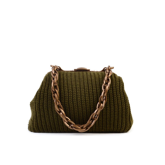 Balmoral Knitted Purse Clutch - Army Green - SJW BAGS LONDON