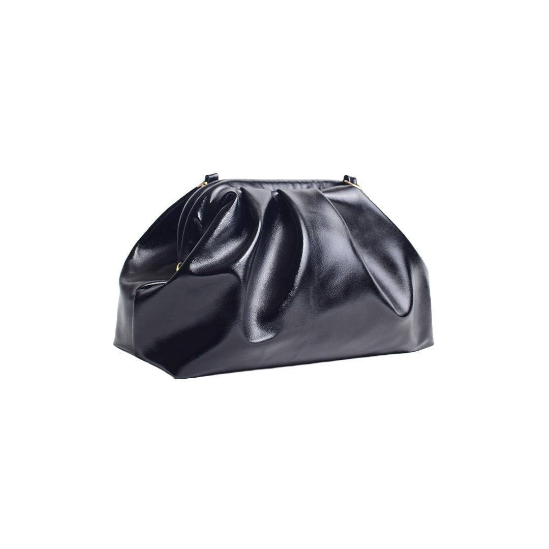 Greville Metallic Clutch Bags - Black - SJW BAGS LONDON